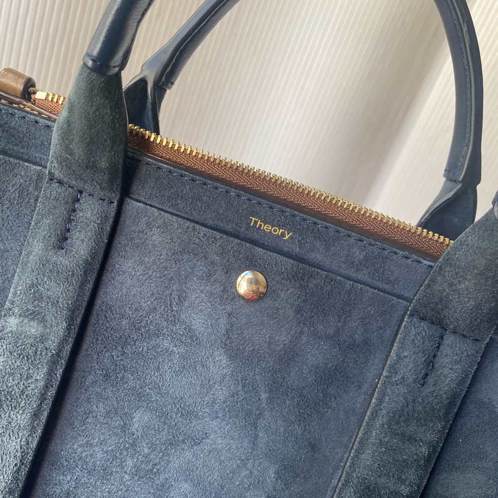 Theory Navy Suede Women's Handbag